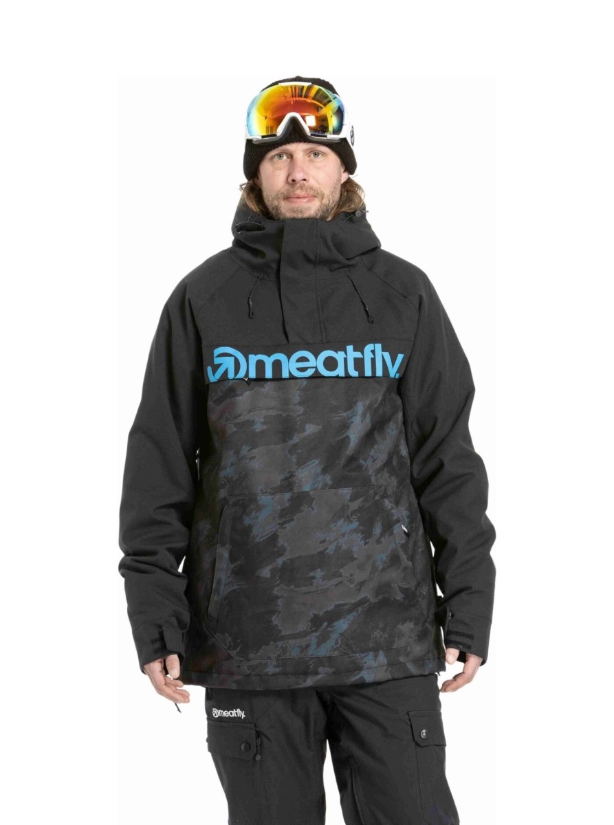 Pánská snb & ski bunda meatfly slinger černá/petrolejová s