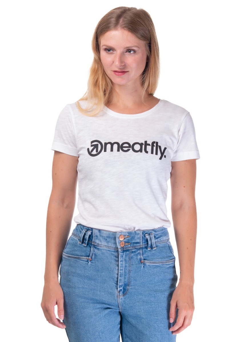 Dámské tričko meatfly mf logo bílá m