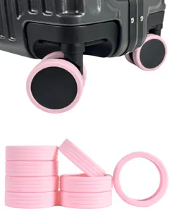 Ochranné silikonové návleky na dvojité kolečka kufru BERTOO - 8 kusů růžové Ochranné silikonové návleky na dvojité kolečka kufru BERTOO - 8 kusů růžové