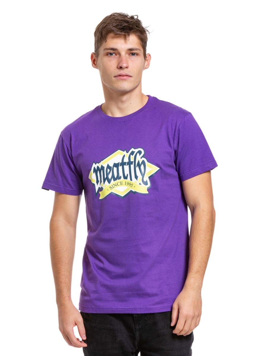 Pánské tričko meatfly rockit fialová xl