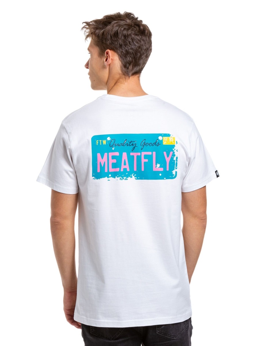 Pánské tričko meatfly plate bílá m