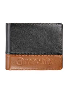 Kožená peněženka Meatfly Eddie Premium černá/hnědá Kožená peněženka Meatfly Eddie Premium černá/hnědá