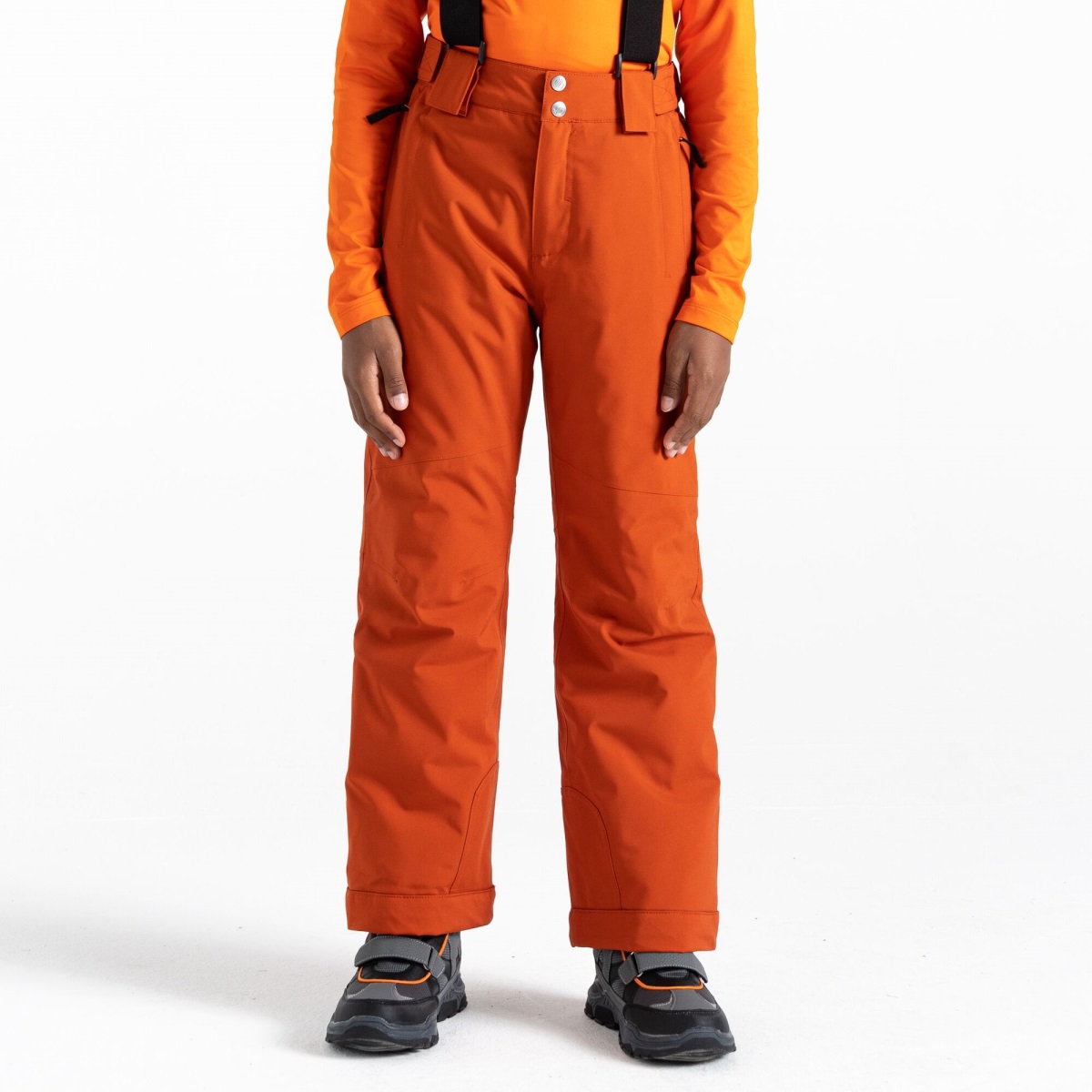 Levně Dětské zimní lyžařské kalhoty outmove ii tmavě oranžová 110-116