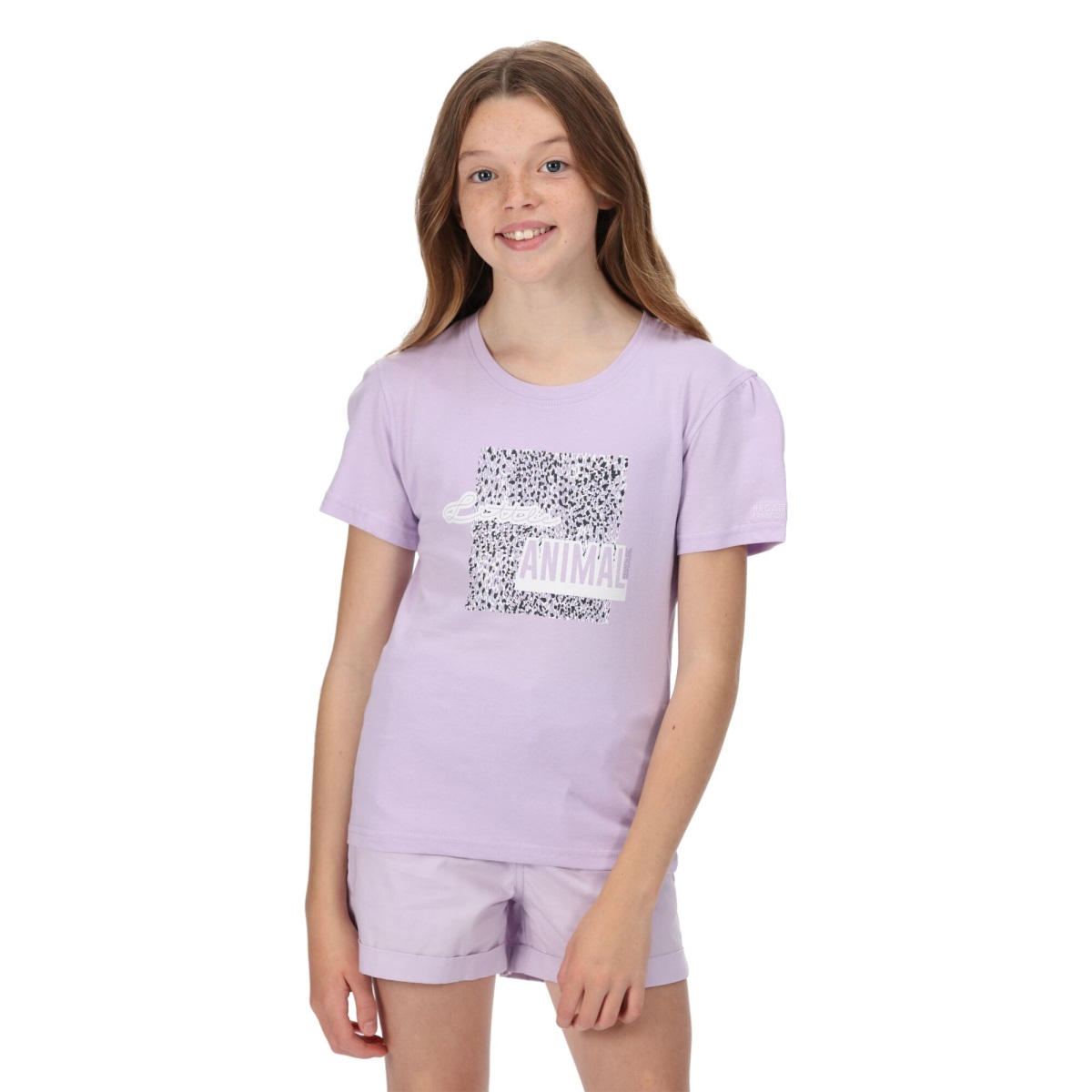 Levně Dětské bavlněné tričko regatta bosley v světle fialová 176